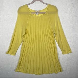 Ambria Women's Size 10 Soft Knit Blouse Sweater Yellow 3/4 Sleeve